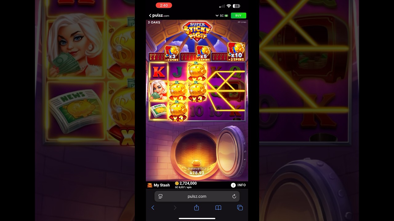 Super Sticky Piggy Hits Big on Pulsz #slot #slotscasinogames #pulsz